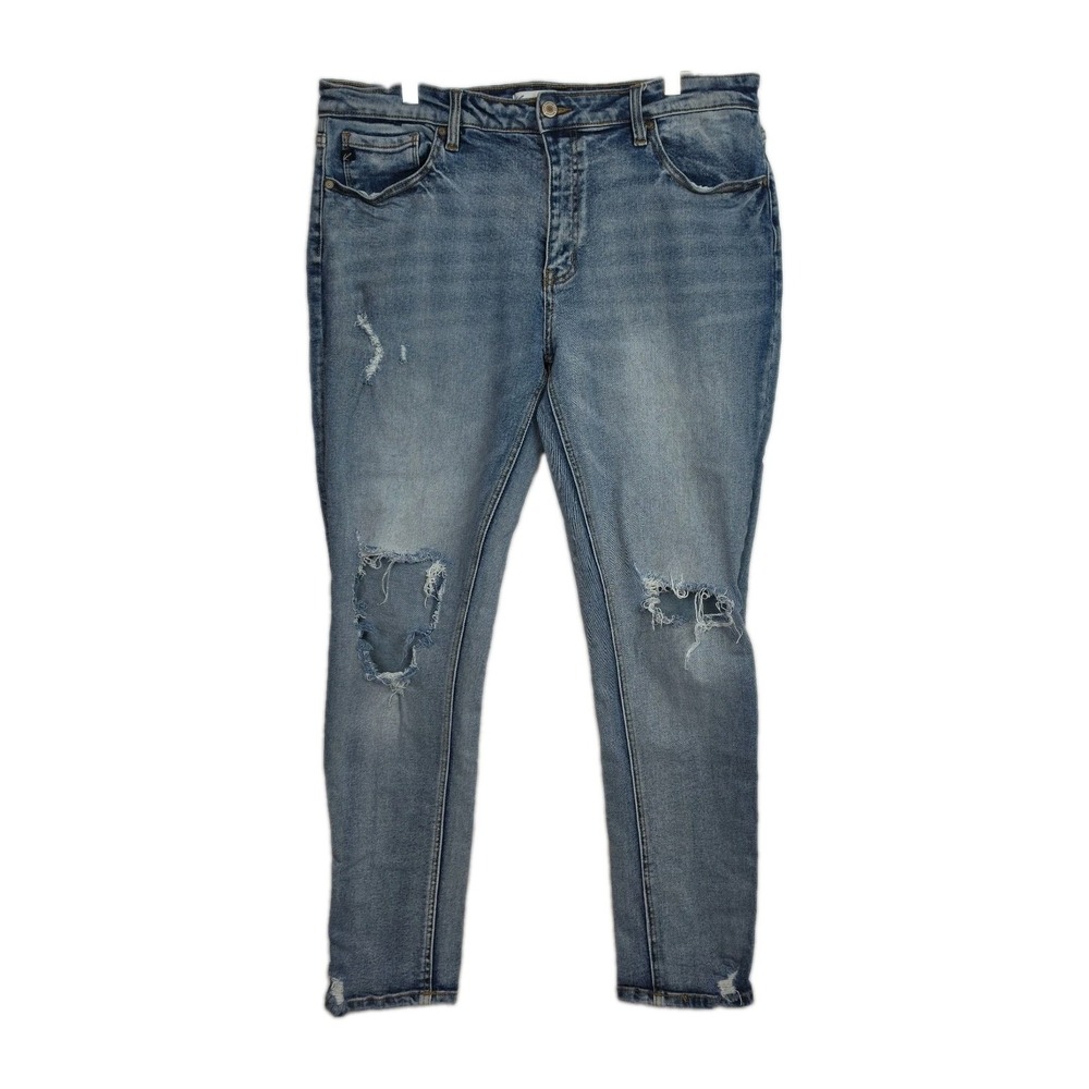 KanCan Distressed Skinny Jeans Women's Size 30 Med. Blue Wash